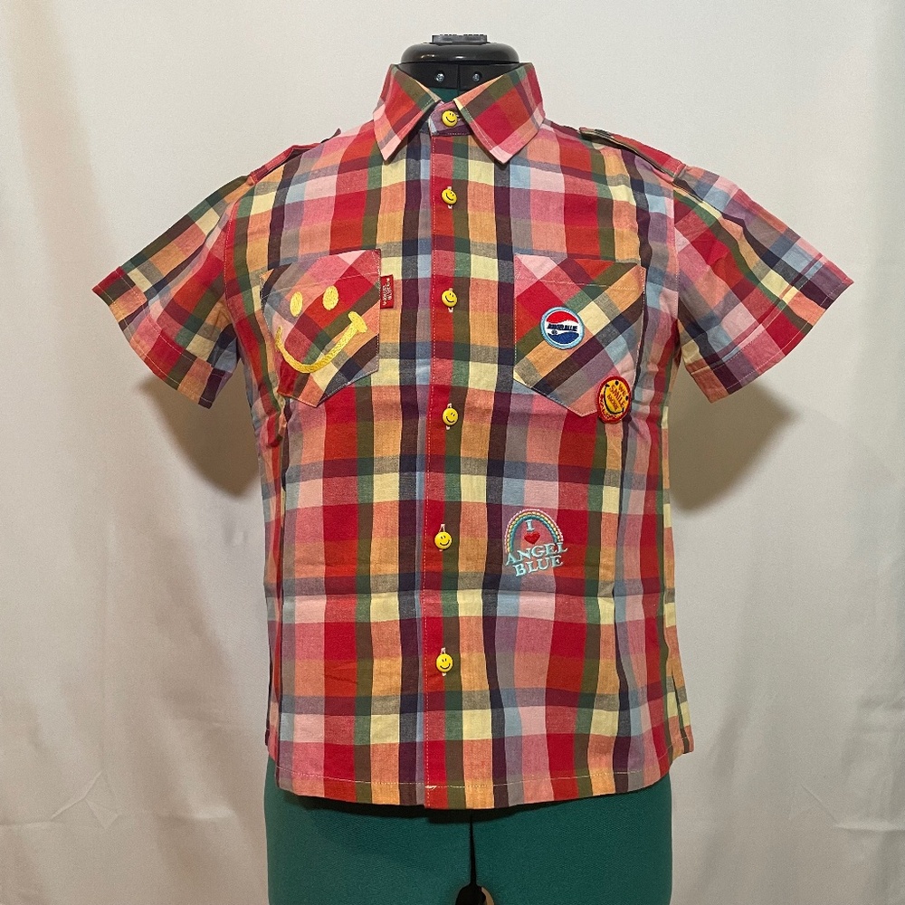 Y2K NEW W/ TAGS ANGEL BLUE BUTTON UP!